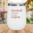 Thanksgiving Football Turkey Nap Repeat Wine Tumbler