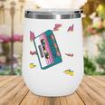Vintage Cassette Tape In 80S 90S Retro Neon Style Wine Tumbler