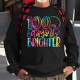100 Days Brighter Student Happy 100Th Day Of School Tie Dye Sweatshirt Gifts for Old Men