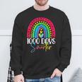 1000 Days Smarter Happy 1000Th Day Of School Rainbow Sweatshirt Gifts for Old Men