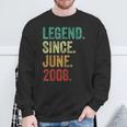 16 Years Old Legend Since June 2008 16Th Birthday Sweatshirt Gifts for Old Men