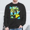 1980'S Totally Rad 80S Casual Hipster V1012 Aqua-Lemon-Ice Sweatshirt Gifts for Old Men