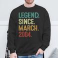 20 Years Old Legend Since March 2004 20Th Birthday Sweatshirt Gifts for Old Men