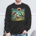 2024 Solar Eclipse Dinosaurs Wearing Glasses Totality Sweatshirt Gifts for Old Men