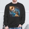 2024 Solar Eclipse Lizard Wearing Glasses Totality Sweatshirt Gifts for Old Men