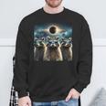 2024 Solar Eclipse Three Raccoons Wearing Glasses Totality Sweatshirt Gifts for Old Men