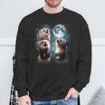 3 Ferret Moon Howling Ferret Head For Men Women Kid Sweatshirt Gifts for Old Men