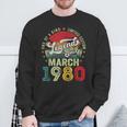 44 Years Old Legend Since March 1980 44Th Birthday Men Sweatshirt Gifts for Old Men