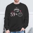 I Am 59 Plus 1 Middle Finger 60Th Women's Birthday Sweatshirt Gifts for Old Men