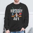 6 Geburtstag Junge Eishockey 6 Jahre Alt Geburtstag Squad Party Sweatshirt Geschenke für alte Männer