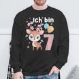 7 Jahre Alt Ich Bin 7 Hirsch Deer 7Th Birthday Black Sweatshirt Geschenke für alte Männer