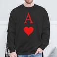 Ace Of Hearts Playing Card Symbol And Letter Sweatshirt Gifts for Old Men