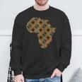 Africa Map Kente Pattern Blue African Ghana Style Ankara Sweatshirt Gifts for Old Men