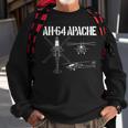 Ah64 Apache Schematic Military Attack Helicopter Apache Sweatshirt Gifts for Old Men