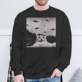 Alien Ufo Cat Sweatshirt Geschenke für alte Männer