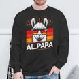 Alpapaatertag Papa Alpaka Retrointage Deutschland Flagge Sweatshirt Geschenke für alte Männer