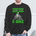Älterer Mann mit E-Bike Schwarzes Sweatshirt, Radfahrer Motiv Geschenke für alte Männer