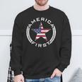 America First Usa Flag American Star Roundel Patriot Sweatshirt Gifts for Old Men