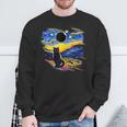America Totality Solar Eclipse 2024 Starry Night Van Gogh Sweatshirt Gifts for Old Men