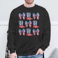 American Flag Boots And Bows 4Th Of July Cowgirl Western Sweatshirt Gifts for Old Men