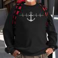 Anchor Heartbeat Sailboat Nautical Sailor Captain Sailing Sweatshirt Gifts for Old Men
