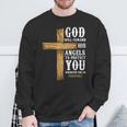 Angels Bible Verse Psalm 9111 Church Religion Sweatshirt Gifts for Old Men