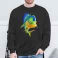 Angry Mahi Mahi Fish Sport Fishing Fisherman Sea Crew Sweatshirt Gifts for Old Men