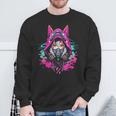 Anime Manga Kitsune Cyberpunk Aesthetic Techwear Harajuku Sweatshirt Geschenke für alte Männer