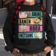 Anime Ramen Boba Sketching Kawaii Anime Lover Merch Sweatshirt Gifts for Old Men