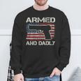 Armed And Dadly Fathers Day Gun Owner Dad On Back Sweatshirt Gifts for Old Men