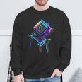 Art Graphic Abstraktes Polygon Architektur Motiv Sweatshirt Geschenke für alte Männer