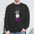 Asexuality Flag Animal Cat Ace Pride Demisexual Asexual Sweatshirt Gifts for Old Men