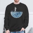 Astronaut Mowing The Moon Lawn Sweatshirt Gifts for Old Men