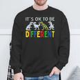 Autism Awareness Dinosaur Kid Boys It's Ok To Be Different Sweatshirt Gifts for Old Men