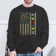Autism Awareness Flag American Flag Autism Dad Mom Sweatshirt Gifts for Old Men