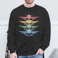 Aviation Airplane Flying Airline Colorful Enthusiast Pilot Sweatshirt Gifts for Old Men