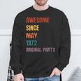 Awesome Since May 1972 Taurus And Gemini Zodiac Sweatshirt Gifts for Old Men