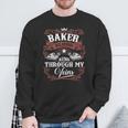 Baker Blood Runs Through My Veins Family Name Vintage Sweatshirt Gifts for Old Men