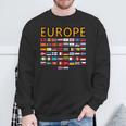 Banderas De Europa Europaiajes Mundial Geografía País Banderas Sudadera Camisa de entrenamiento Regalos para ancianos