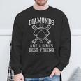 Baseball Girls Diamonds Are A Girls Best Friend Baseball Sweatshirt Gifts for Old Men