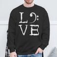 Bass Clef Creepy Love Bass Guitar Player Bass Guitarist Sweatshirt Gifts for Old Men