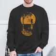 Baum und Schaukel Design Sweatshirt für Herren im Sonnenuntergang Look Geschenke für alte Männer