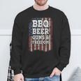 Bbq Beer Guns & Freedom Vintage Usa Flag Bbq Drinking Gun Sweatshirt Gifts for Old Men