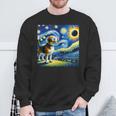Beagle Dog Solar Eclipse Glasses 2024 Van Gogh Starry Night Sweatshirt Gifts for Old Men