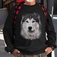 Beautiful Siberian Husky Dog Face Sweatshirt Gifts for Old Men