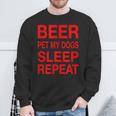 Beer Pet Dogs Sleep Repeat Red CDogLove Sweatshirt Gifts for Old Men