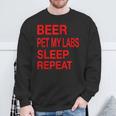 Beer Pet Labs Sleep Repeat Red LDogLove Sweatshirt Gifts for Old Men