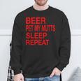 Beer Pet Mutts Sleep Repeat Red LDogLove Sweatshirt Gifts for Old Men
