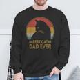 Best Cat Dad Ever Retro Sunset Daddy Cat Father's Day Sweatshirt Gifts for Old Men