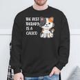 The Best Therapy Is A Calico Cat Sweatshirt Gifts for Old Men